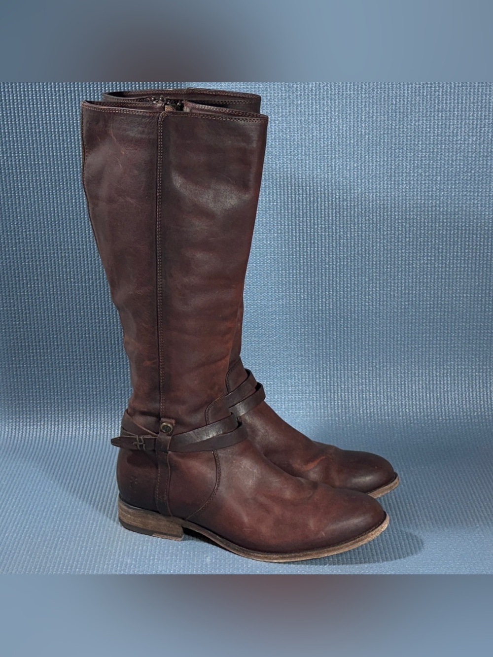 Frye Boots Women’s Redwood Melissa Belted Tall Boots Leather Luxury Size 8.5